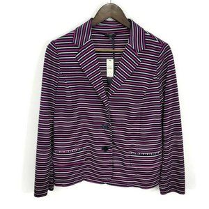 Talbots Womens Sweater Blazer Petite Navy Pink